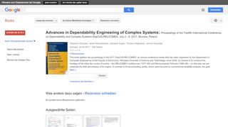 
                            8. Advances in Dependability Engineering of Complex Systems: ...