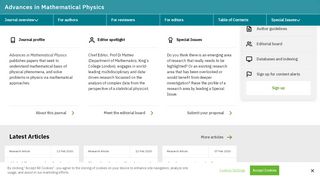 
                            10. Advances in Mathematical Physics— An Open Access Journal - Hindawi