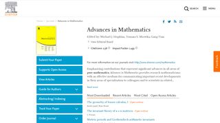 
                            1. Advances in Mathematics - Journal - Elsevier