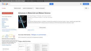 
                            5. Advances in Meteoroid and Meteor Science