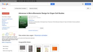 
                            10. Advances in Micro-Bioreactor Design for Organ Cell Studies