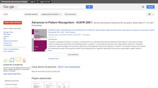 
                            3. Advances in Pattern Recognition - ICAPR 2001: Second International ...