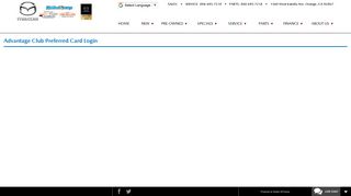 
                            7. Advantage Club Preferred Card Login - Mazda of Orange