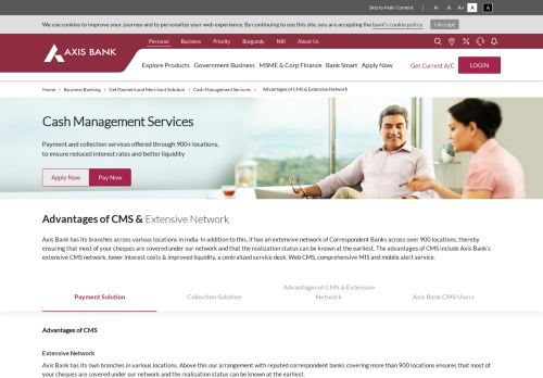 
                            7. Advantages of CMS & Extensive Network - Axis Bank