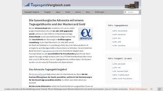 
                            9. Advanzia Bank mit Tagesgeld, ohne Festgeld. Login & Banking