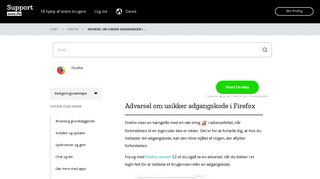 
                            12. Advarsel om usikker adgangskode i Firefox | Firefox Hjælp