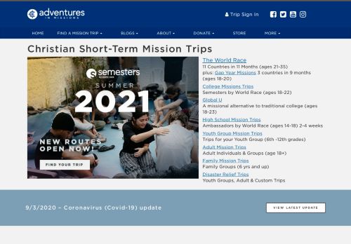 
                            13. Adventures in Missions: Christian Mission Trips