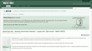 
                            12. AdverCash.Net - Monthly Advertisers Wanted - 3 spots left. $20 ...