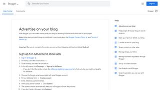 
                            9. Advertise on your blog - Blogger Help - Google Support