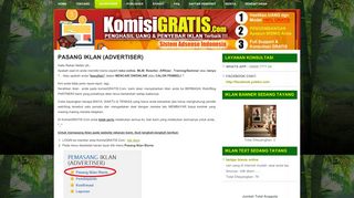 
                            5. Advertiser - KOMISI GRATIS | Situs Penghasil Uang Gratis & Adsense ...