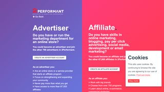 
                            3. Advertiser or Affiiliate? Create an Account in 2Performant