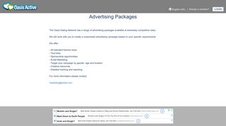 
                            12. Advertising Packages - Oasis Active | Free Dating. It's Fun. And it Works.