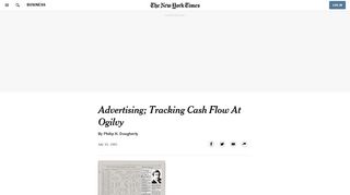 
                            6. Advertising; Tracking Cash Flow At Ogilvy - The New York Times