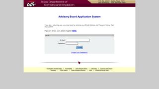 
                            8. Advisory Board Login - tdLR - Texas.gov