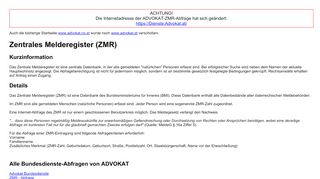 
                            7. Advokat ZMR - Abfrage