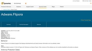 
                            3. Adware.Flipora | Symantec