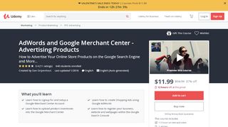 
                            9. AdWords and Google Merchant Center - Advertising Products | Udemy