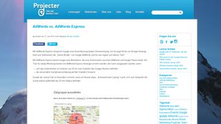 
                            13. AdWords vs. AdWords Express - Projecter GmbH