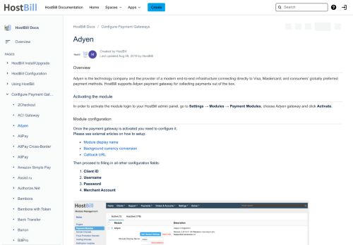
                            8. Adyen - HostBill Docs - HostBill Documentation