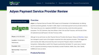 
                            7. Adyen Payment Service Provider Review - Business Dough