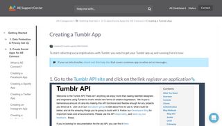 
                            13. AE Support Docs & Help Centre - Creating a Tumblr App