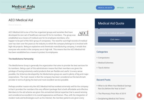 
                            9. AECI Medical Aid - to compare medical aid