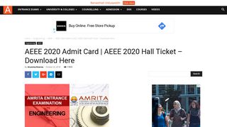 
                            1. AEEE 2020 Admit Card | AEEE 2020 Hall Ticket – Download Here ...