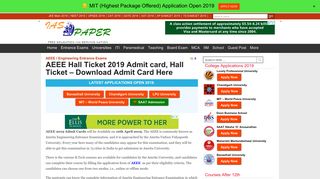 
                            11. AEEE Hall Ticket 2019 Admit card, Hall Tickets, How to Download ...