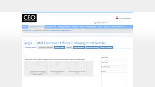 
                            11. Aegis CRM is the company's flagship service, ...