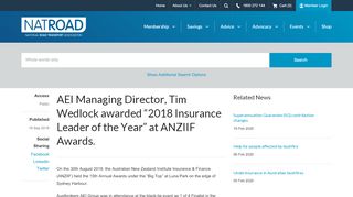 
                            10. AEI Managing Director, Tim Wedlock awarded “2018 Insurance ...