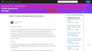 
                            5. AEM 6.1 | SAML Multiple Identity providers | Adobe Community ...