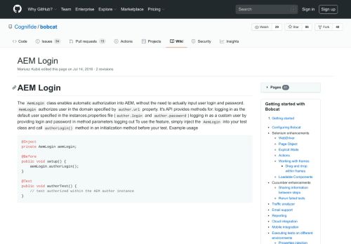 
                            7. AEM Login · Cognifide/bobcat Wiki · GitHub