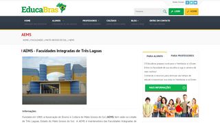 
                            4. AEMS - Faculdades Integradas de Três Lagoas - EducaBras