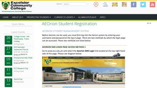 
                            3. AEOrion Student Registration - Excelsior Community College