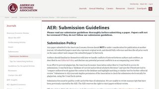 
                            2. AER: Submission Guidelines - American Economic Association