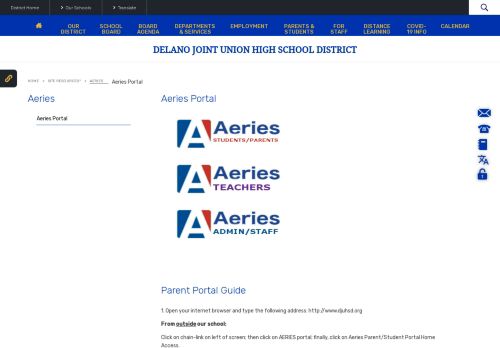 
                            12. Aeries / Aeries Portal - Delano Joint Union High School District