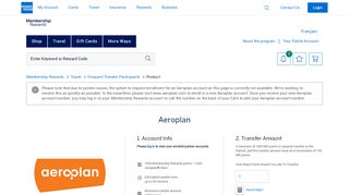 
                            9. Aeroplan Aeroplan Membership Rewards® Transfer Points