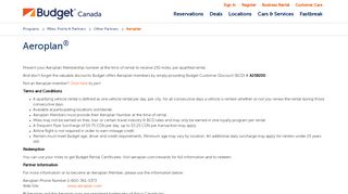 
                            13. Aeroplan | Budget Car Rental Canada