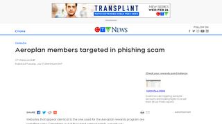
                            11. Aeroplan members targeted in phishing scam | CTV News