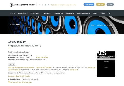 
                            10. AES E-Library » Complete Journal: Volume 42 Issue 3