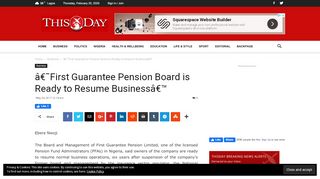 
                            13. â€˜First Guarantee Pension Board is Ready to Resume Businessâ ...