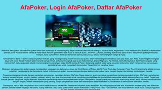 
                            4. AfaPoker, Login AfaPoker, Daftar AfaPoker