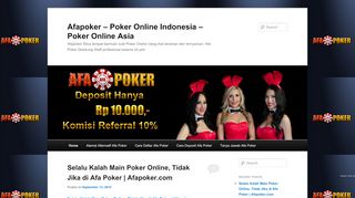 
                            9. Afapoker – Poker Online Indonesia – Poker Online Asia | Afapoker ...