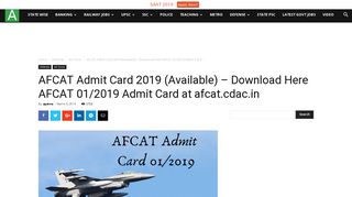 
                            5. AFCAT Admit Card 2019 (Available) – Download Here AFCAT 01 ...