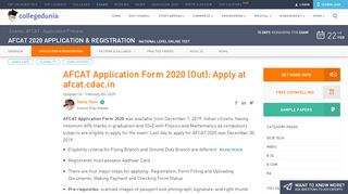 
                            8. AFCAT Application Form 2019: Apply Online before Dec. 30