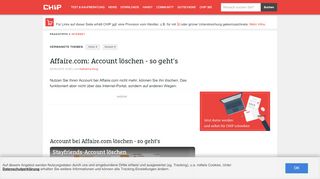 
                            7. Affaire.com: Account löschen - so geht's - CHIP