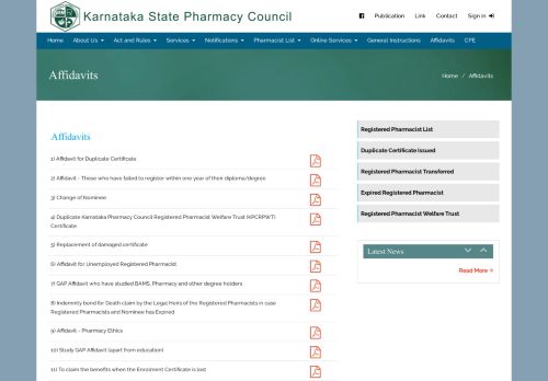 
                            12. Affidavits - Karnataka State Pharmacy Council