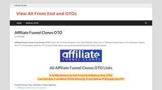 
                            8. Affiliate Funnel Clones OTO 1, 2, 3 - All 3 OTO Links Here >>>