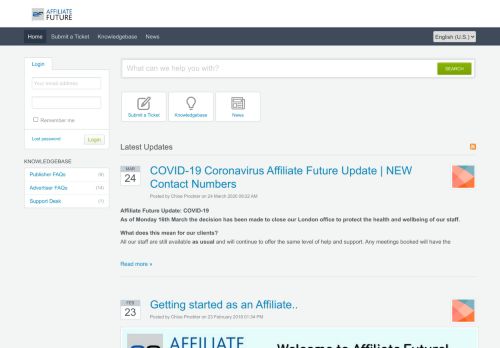
                            2. Affiliate Future Support Desk - Powered by Kayako Help Desk Software