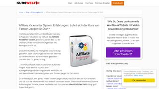 
                            3. ᐅ Affiliate Kickstarter System Erfahrungen (2019): Achtung! | Review ...